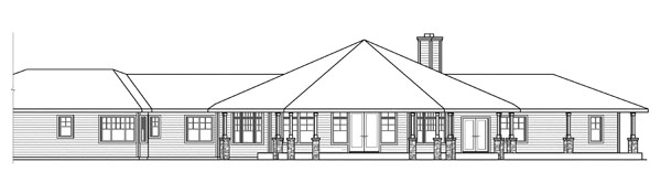 Rear Elevation for House Plan #340482