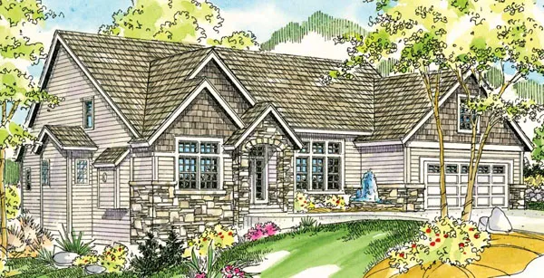 Full Rendering for House Plan #341551
