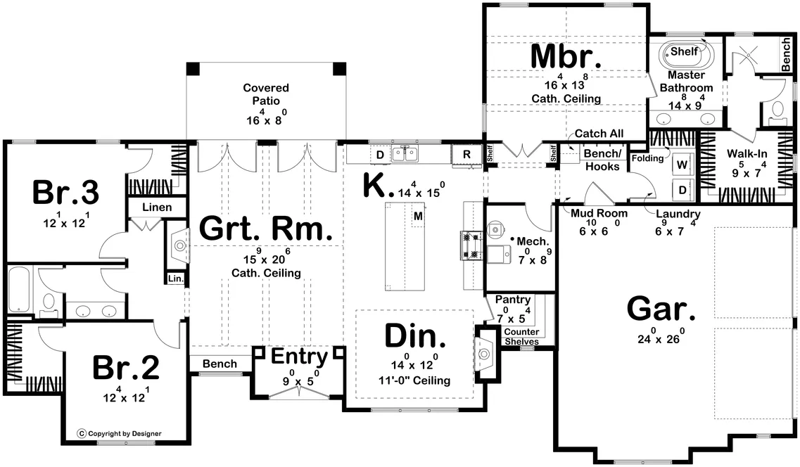Main Floor Plan for House Plan #708202