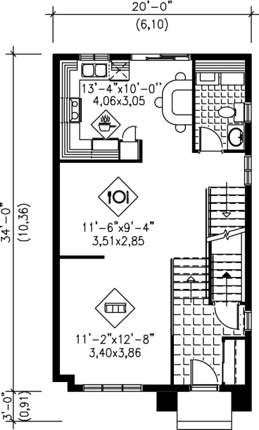 Main Floor Plan for House Plan #174293