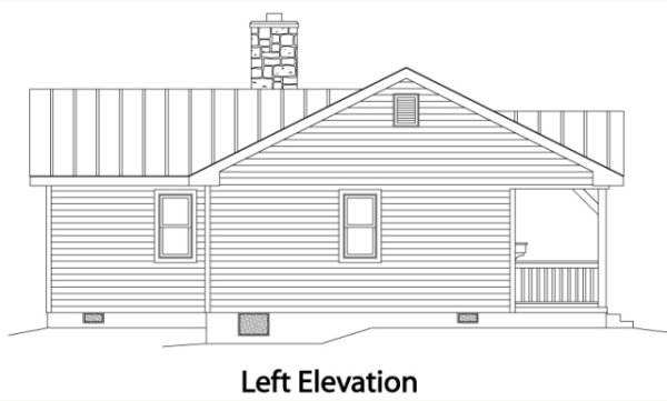 Left Elevation for House Plan #410352