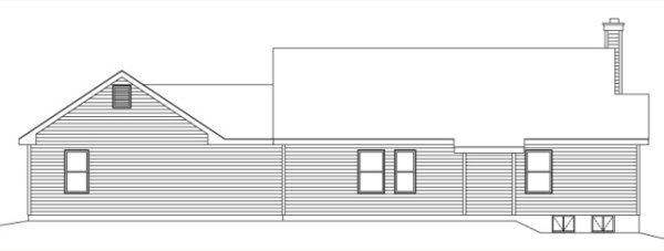 Rear Elevation for House Plan #411352