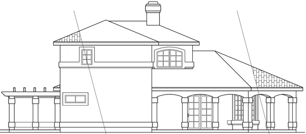 Left Elevation for House Plan #347311
