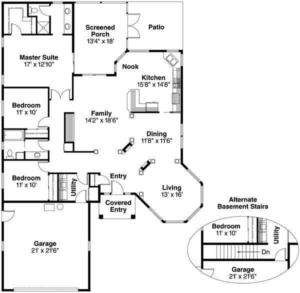 Main Floor Plan for House Plan #341501