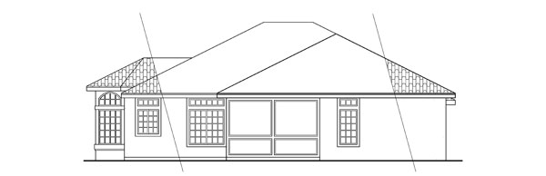 Rear Elevation for House Plan #341501