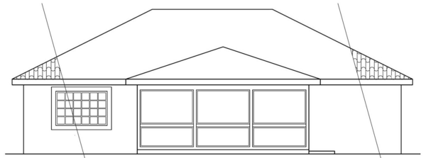 Rear Elevation for House Plan #341601