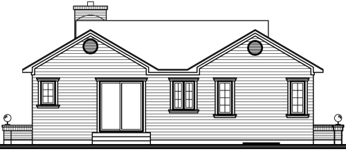 Rear Elevation for House Plan #148422
