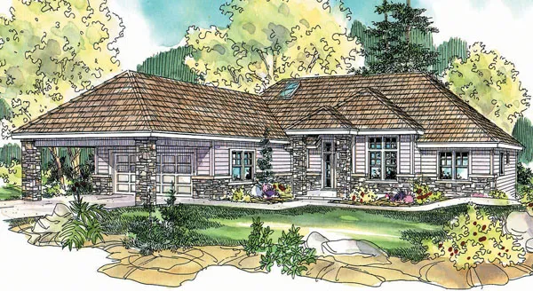 Full Rendering for House Plan #343311
