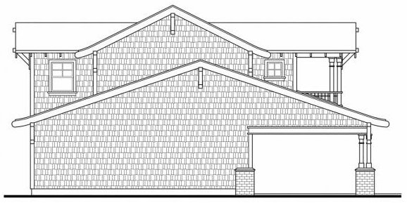 Left Elevation for House Plan #342502