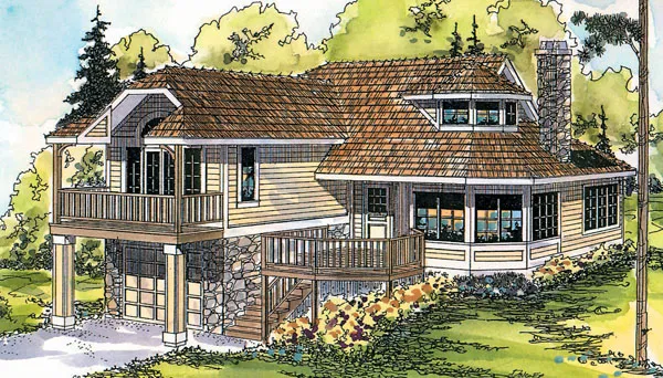 Full Rendering for House Plan #343000