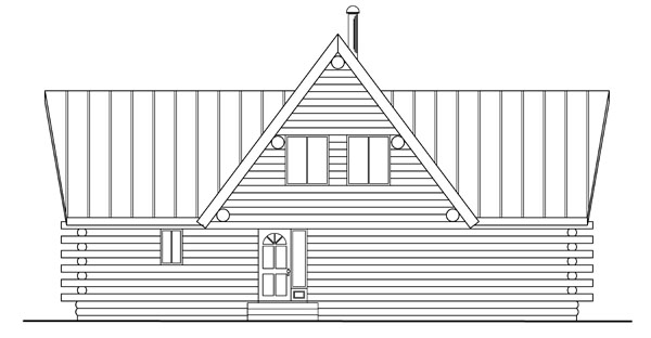 Rear Elevation for House Plan #342103