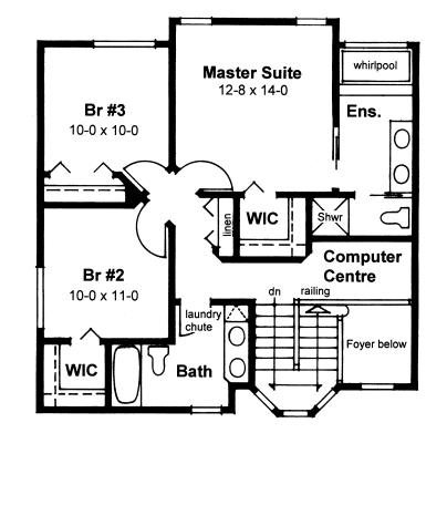 Second Floor Plan for House Plan #200944