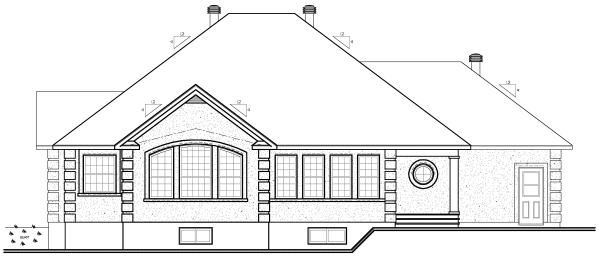 Rear Elevation for House Plan #146622