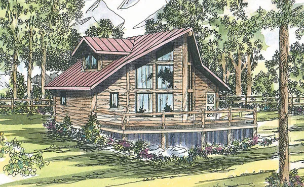 Full Rendering for House Plan #343200