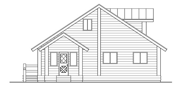 Rear Elevation for House Plan #343200