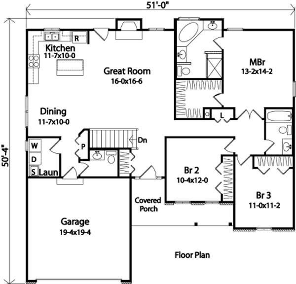 Main Floor Plan for House Plan #418062