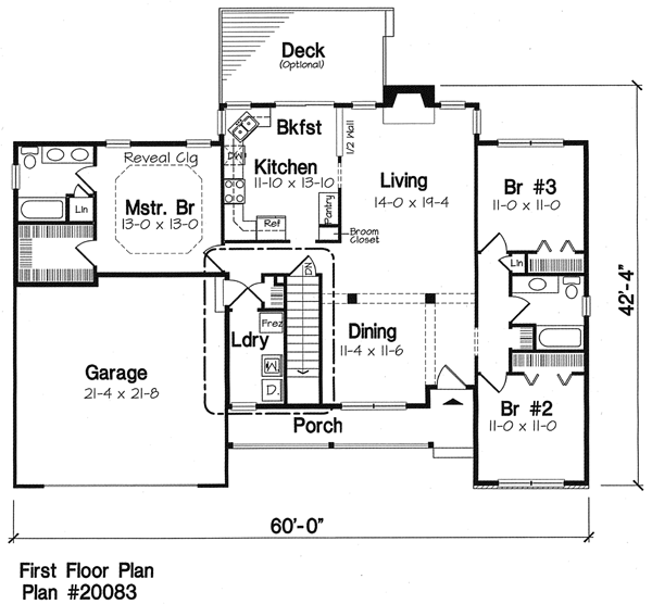 Main Floor Plan for House Plan #188002