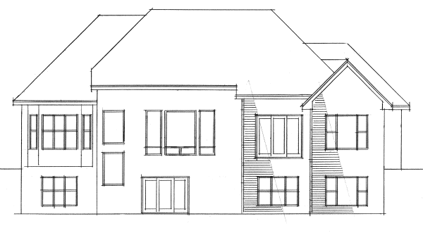 Rear Elevation for House Plan #283083