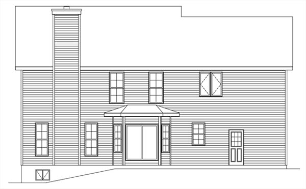 Rear Elevation for House Plan #410162