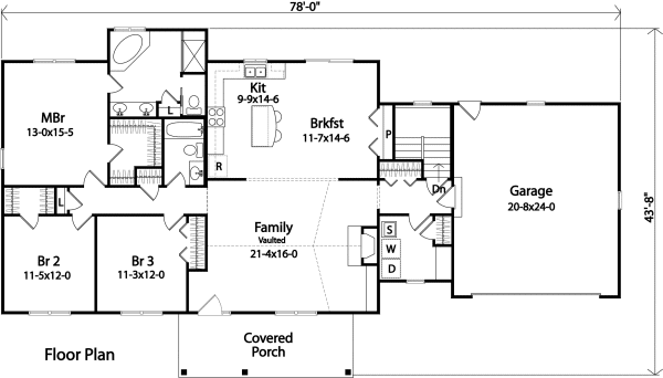Main Floor Plan for House Plan #413172