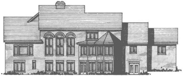 Rear Elevation for House Plan #280005