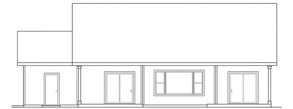 Rear Elevation for House Plan #345503