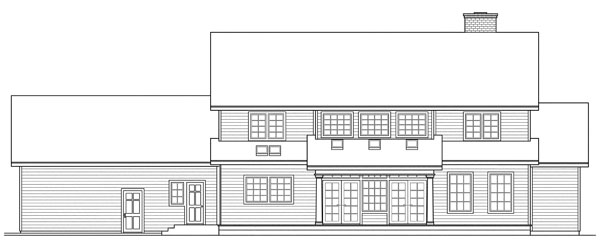 Rear Elevation for House Plan #342603