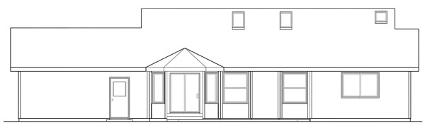 Rear Elevation for House Plan #340903