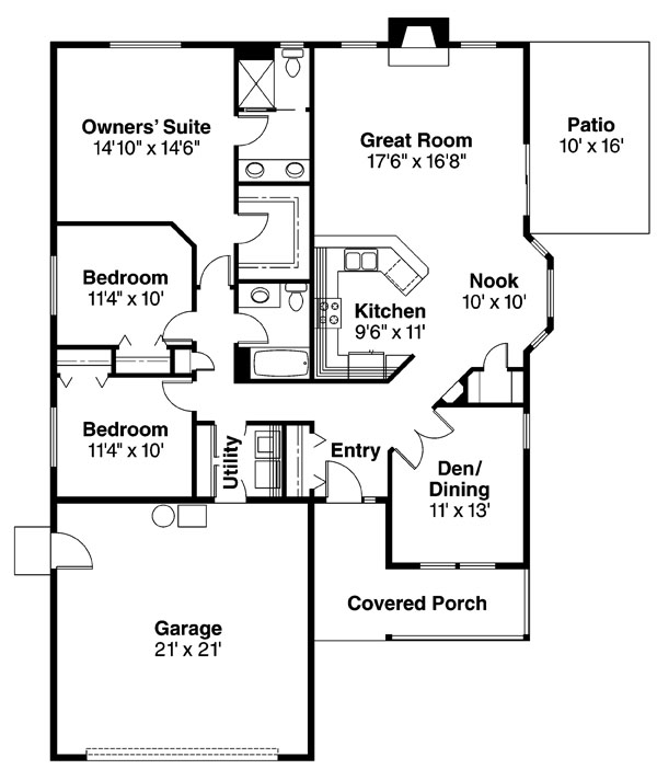 Main Floor Plan for House Plan #345113