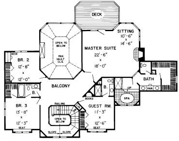 Second Floor Plan for House Plan #181778