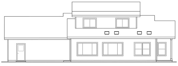 Rear Elevation for House Plan #344213