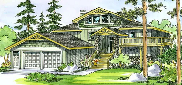 Full Rendering for House Plan #342513
