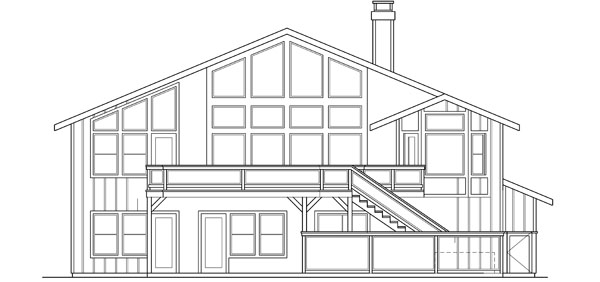 Rear Elevation for House Plan #346413