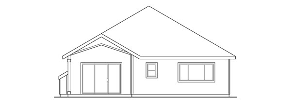 Rear Elevation for House Plan #345110
