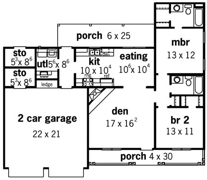 Main Floor Plan for House Plan #402001
