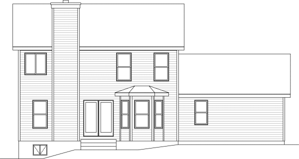 Rear Elevation for House Plan #416082
