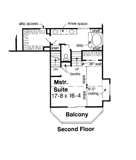 Second Floor Plan for House Plan #181502