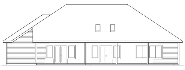 Rear Elevation for House Plan #340613
