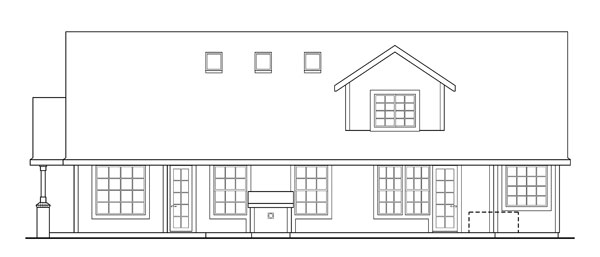 Rear Elevation for House Plan #347613