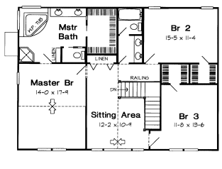 Second Floor Plan for House Plan #183442