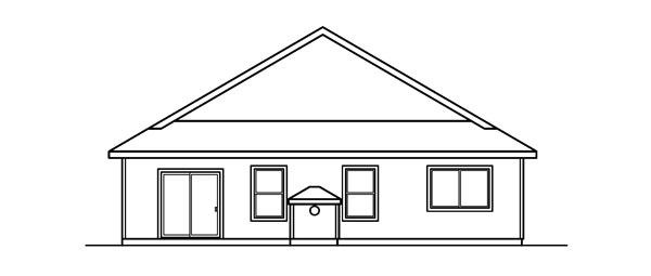 Rear Elevation for House Plan #341913