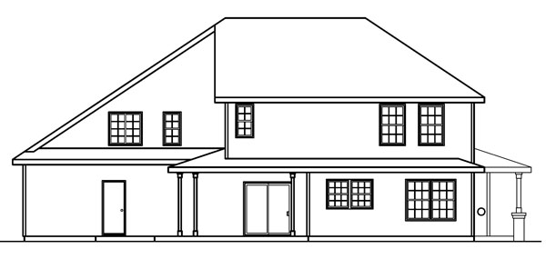 Rear Elevation for House Plan #340023