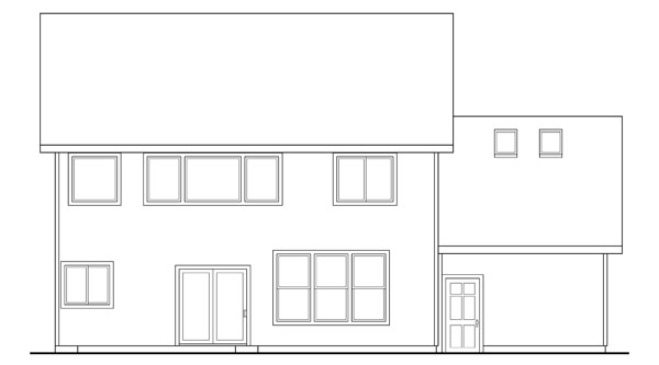 Rear Elevation for House Plan #349123