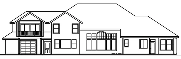 Rear Elevation for House Plan #342723