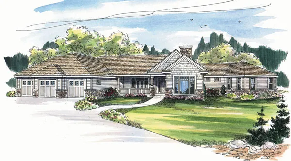 Full Rendering for House Plan #342923
