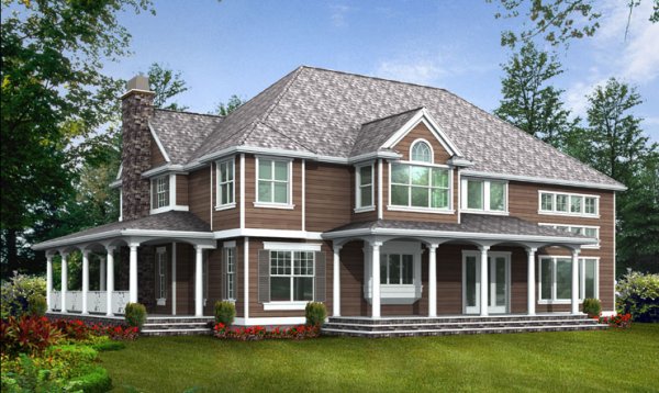 Rear Elevation for House Plan #330274