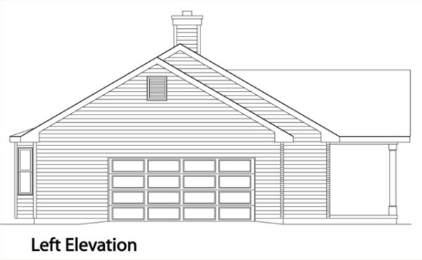 Left Elevation for House Plan #410289