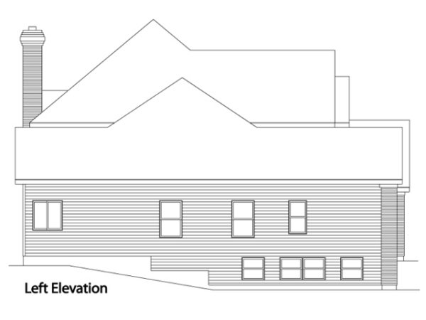 Left Elevation for House Plan #414099