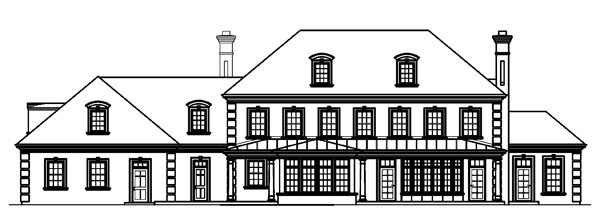 Rear Elevation for House Plan #343133