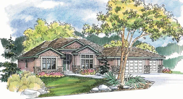 Full Rendering for House Plan #348133